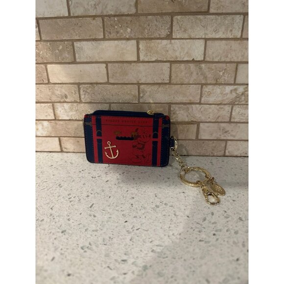 Disney Cruise Line Mickey Snap Card Holder Pocket Wallet w / Zip Coin Purse - Picture 1 of 2